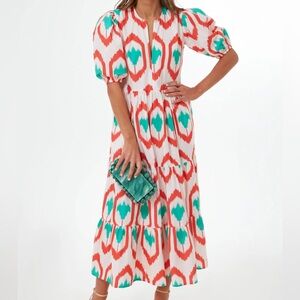 Tuckernuck Red and Teal Maxi Dress NWT